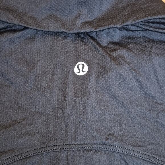 Lululemon Quick-Drying Short Sleeve Polo Shirt Women Black Logo Athletic Tennis - Picture 3 of 6